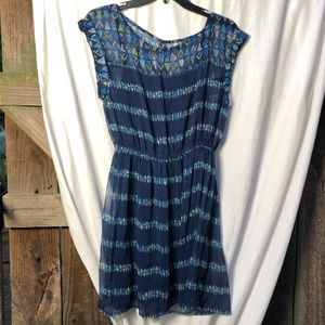 **SOLD** Hollister Navy Blue Dress Western Pattern